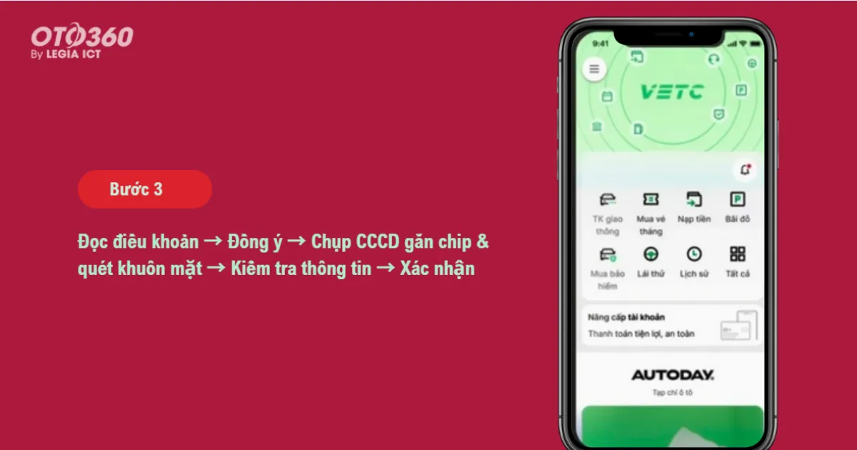 Bước 4: Liên kết tài khoản ngân hàng → Nạp tiền vào tài khoản giao thông.