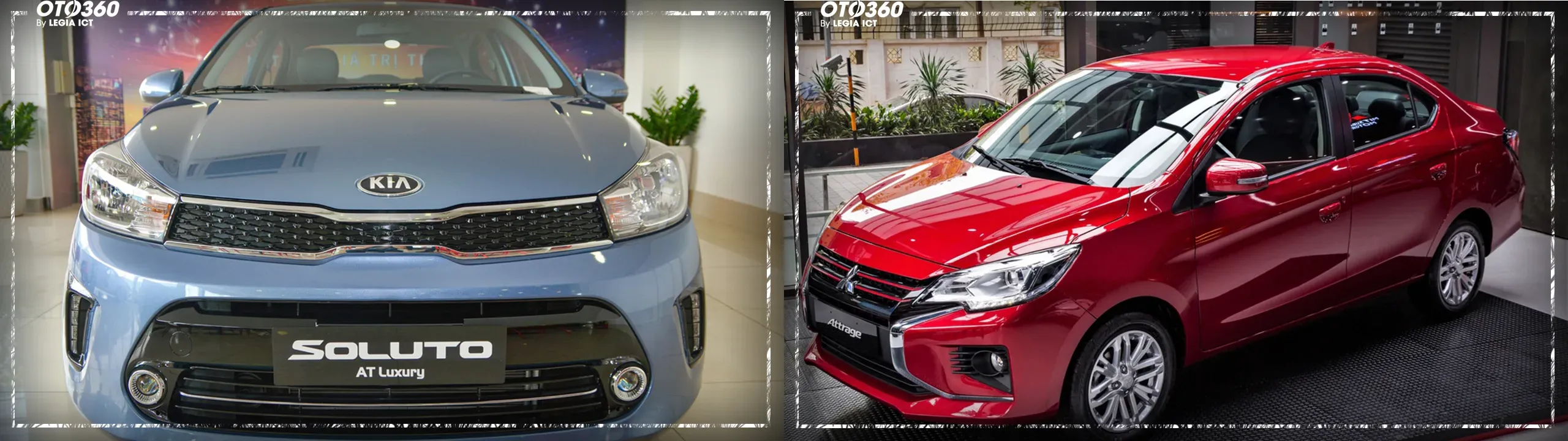 Kia Soluto phiên bản AT Luxury và Mitsubishi Attrage phiên bản CVT Premium