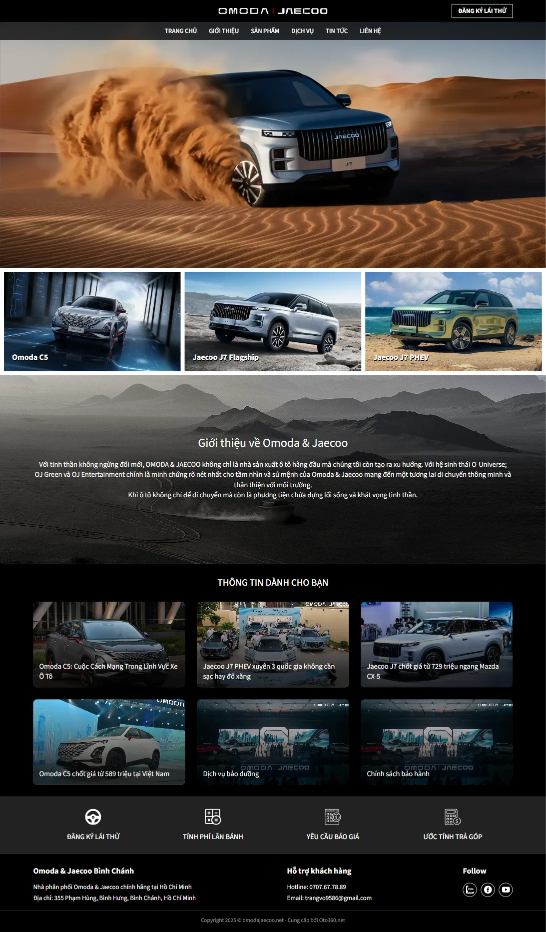 Mẫu website ô tô LeOJ