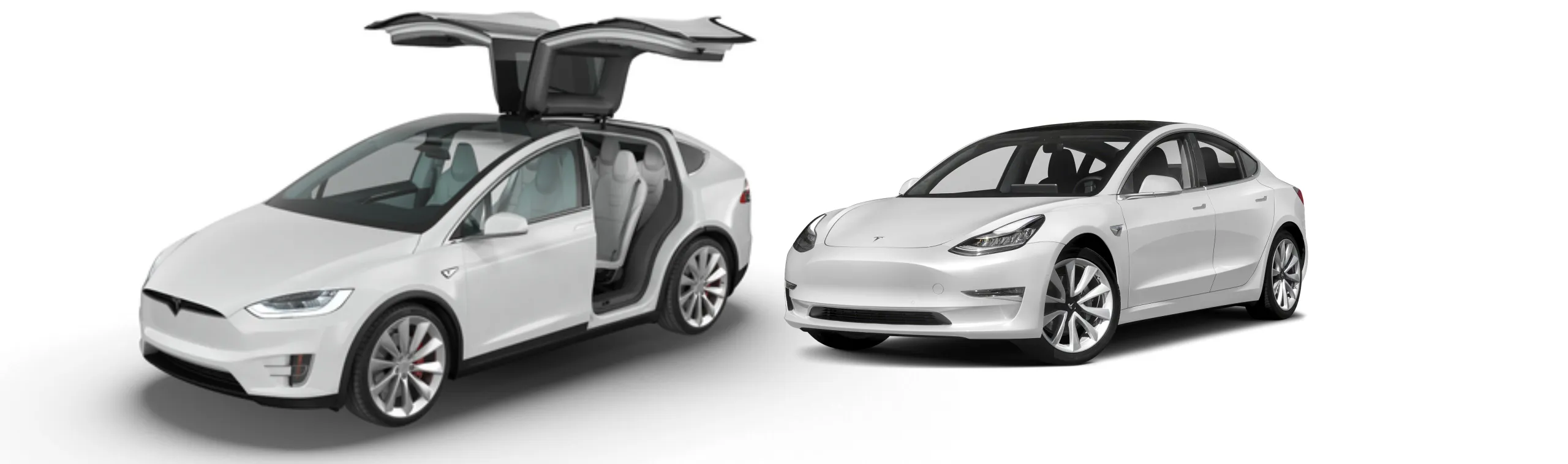 Mẫu xe Tesla Model X và Tesla Model 3