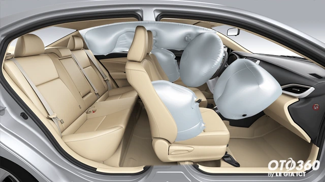 Hệ thống túi khí an toàn, bao đua xe, bao đụng xe của Toyota Vios 2022